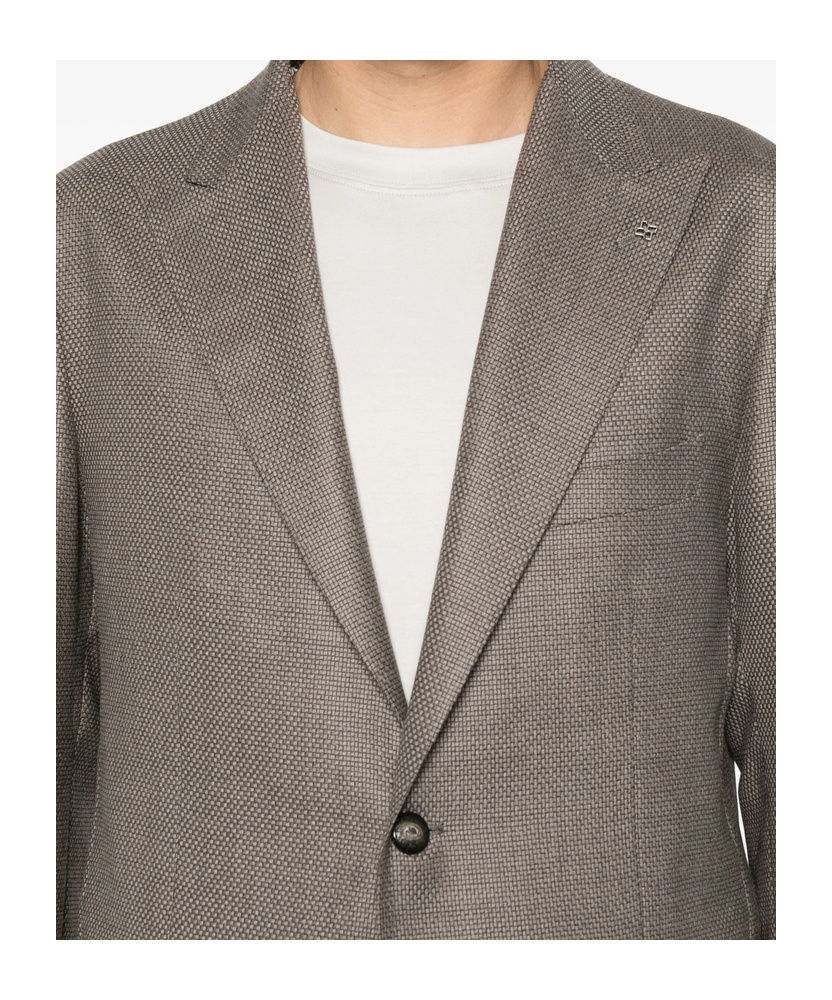 Shop Tagliatore Long-sleeved Suit Jacket