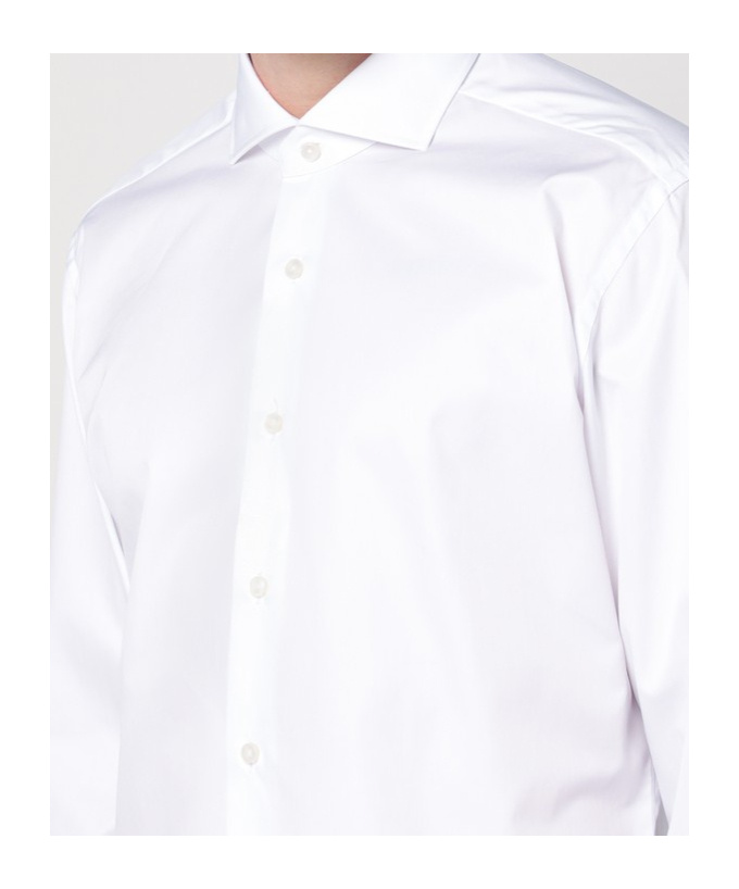 Xacus White Spread Collar Button Shirt In White