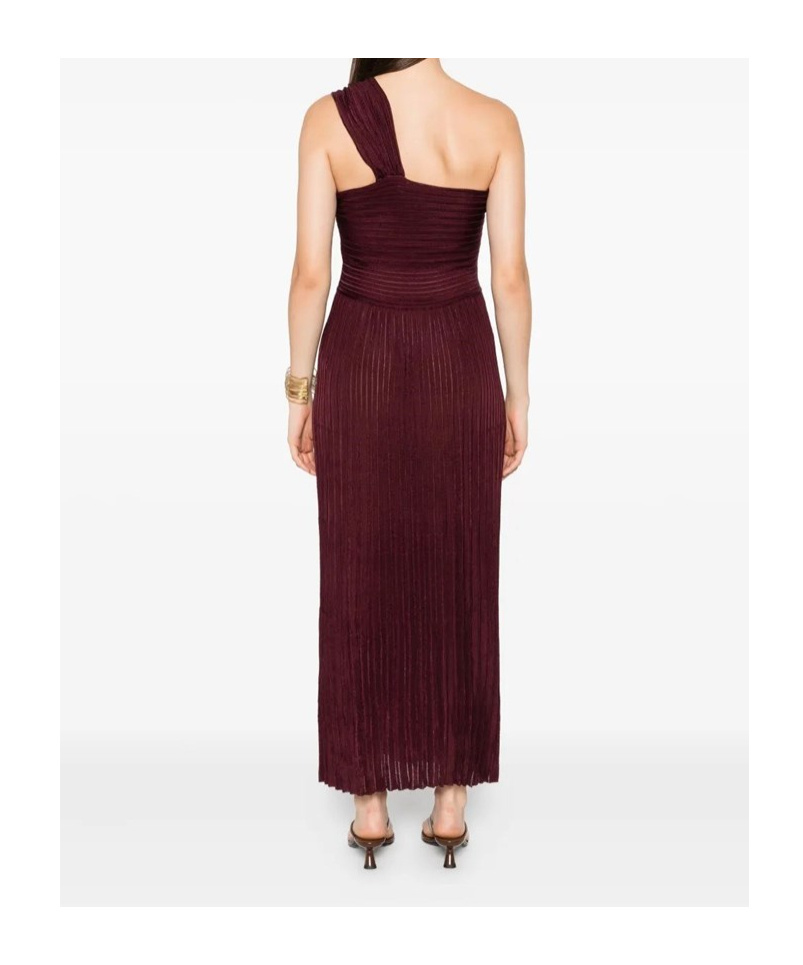 Gabriela Hearst Pleated One-shoulder Dress In Brown