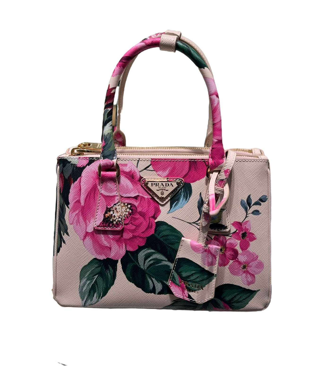 PRADA PRADA GALLERIA PRINTED SAFFIANO LEATHER BAG