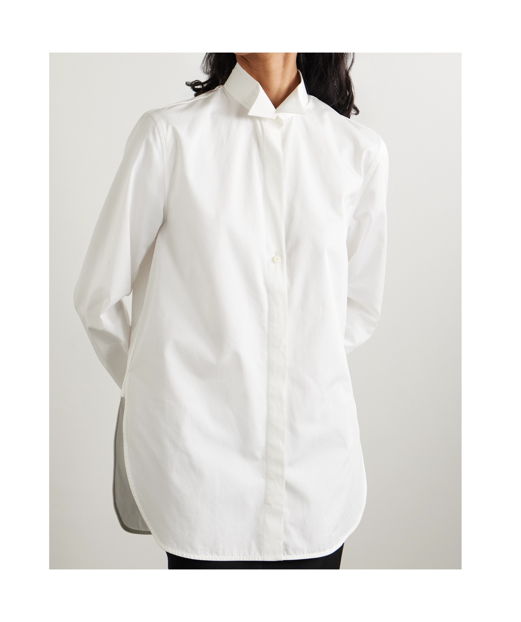 Totême Wingtip-collar Tuxedo Shirt In White