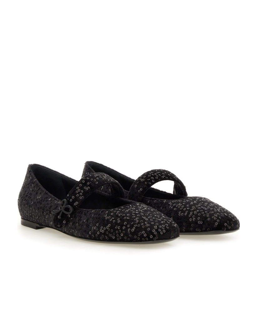 Shop Roberto Festa Sequin-embellished Ballerinas In Black