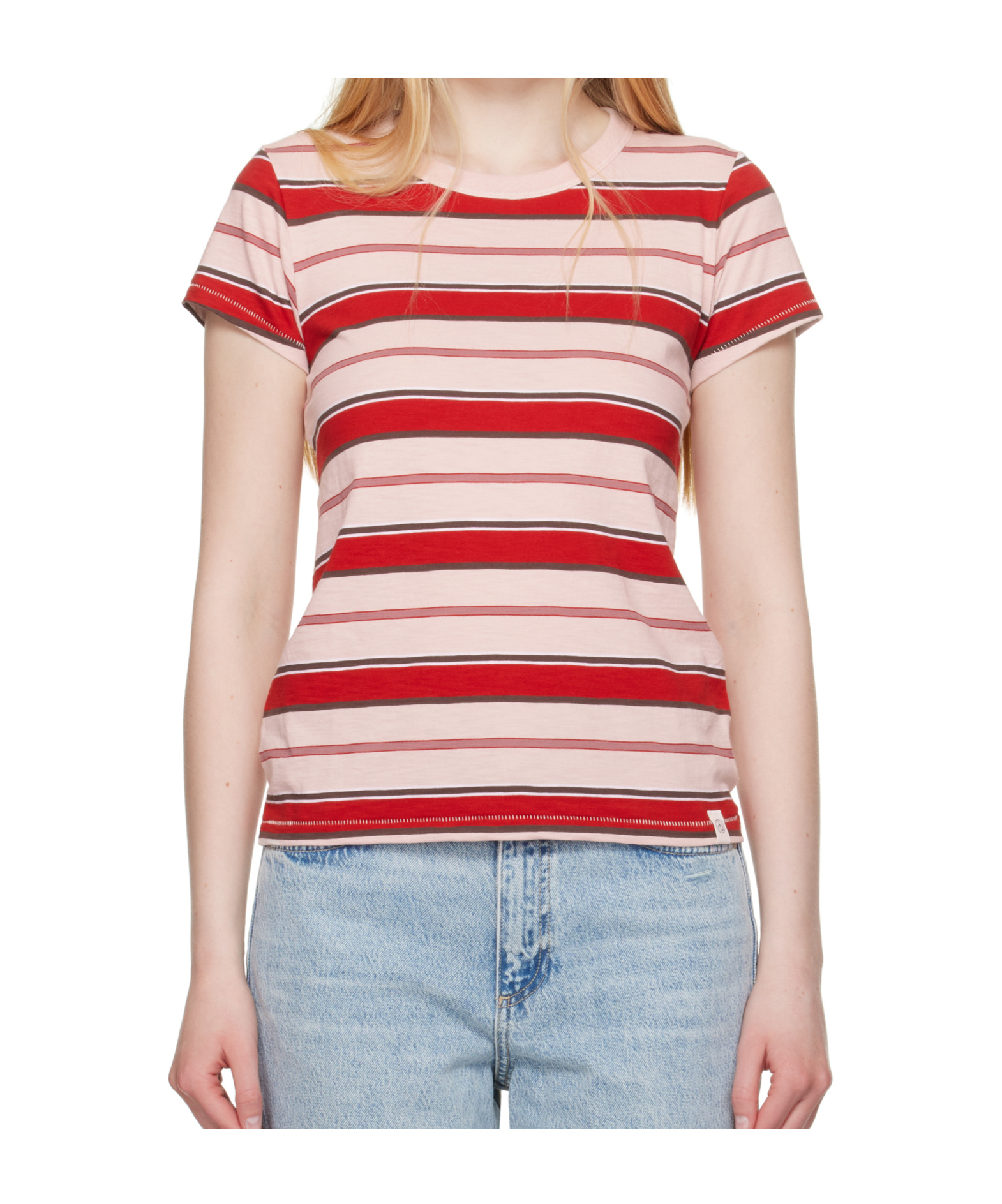 Rag & Bone The Slub Stripe T-shirt In Multi