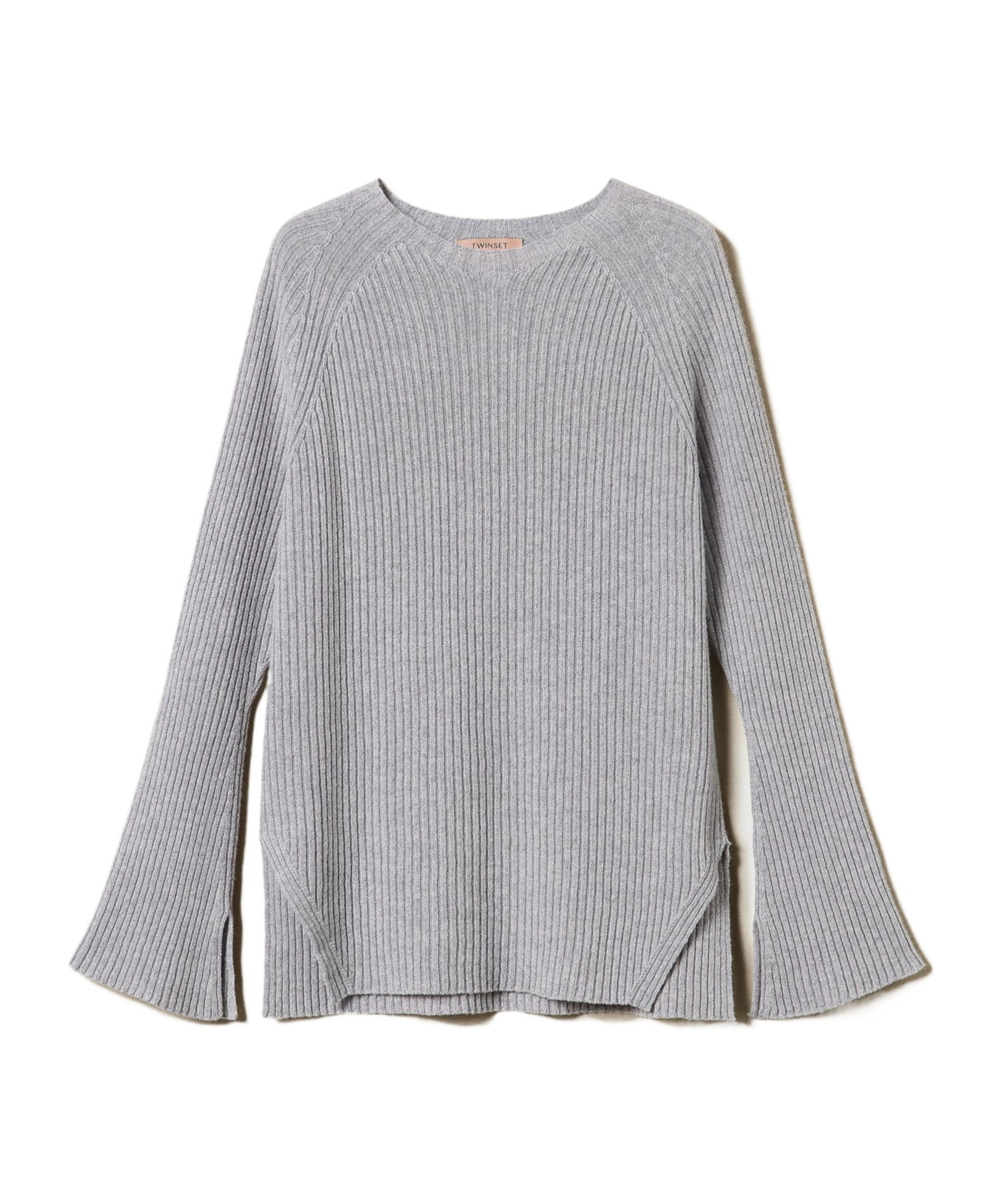 Twinset Lurex Ribbed-knit Jumper In Gray