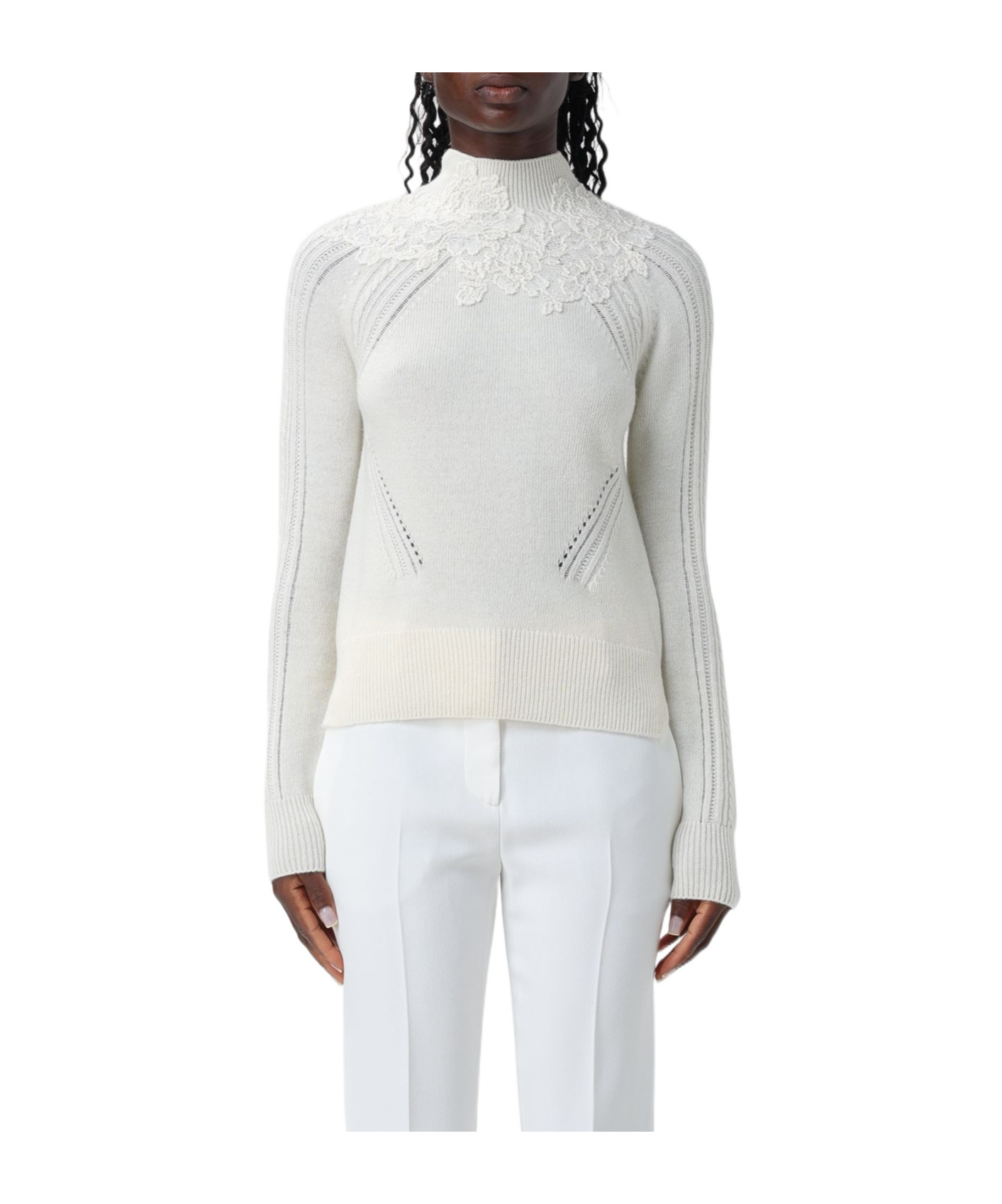 Ermanno Scervino Turtleneck Sweater In White