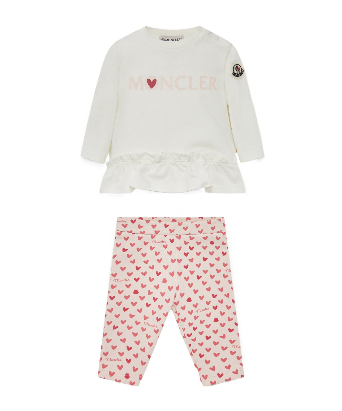 Moncler Long-sleeved T-shirt Set In White