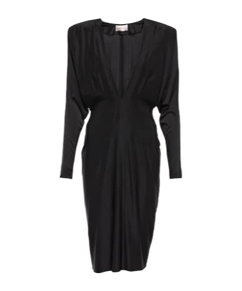 Alexandre Vauthier Satin Midi Dress In Black