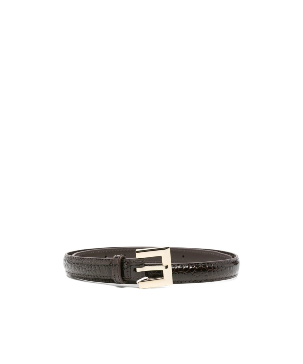 Anine Bing Crocodile-embossed Belt In Brown
