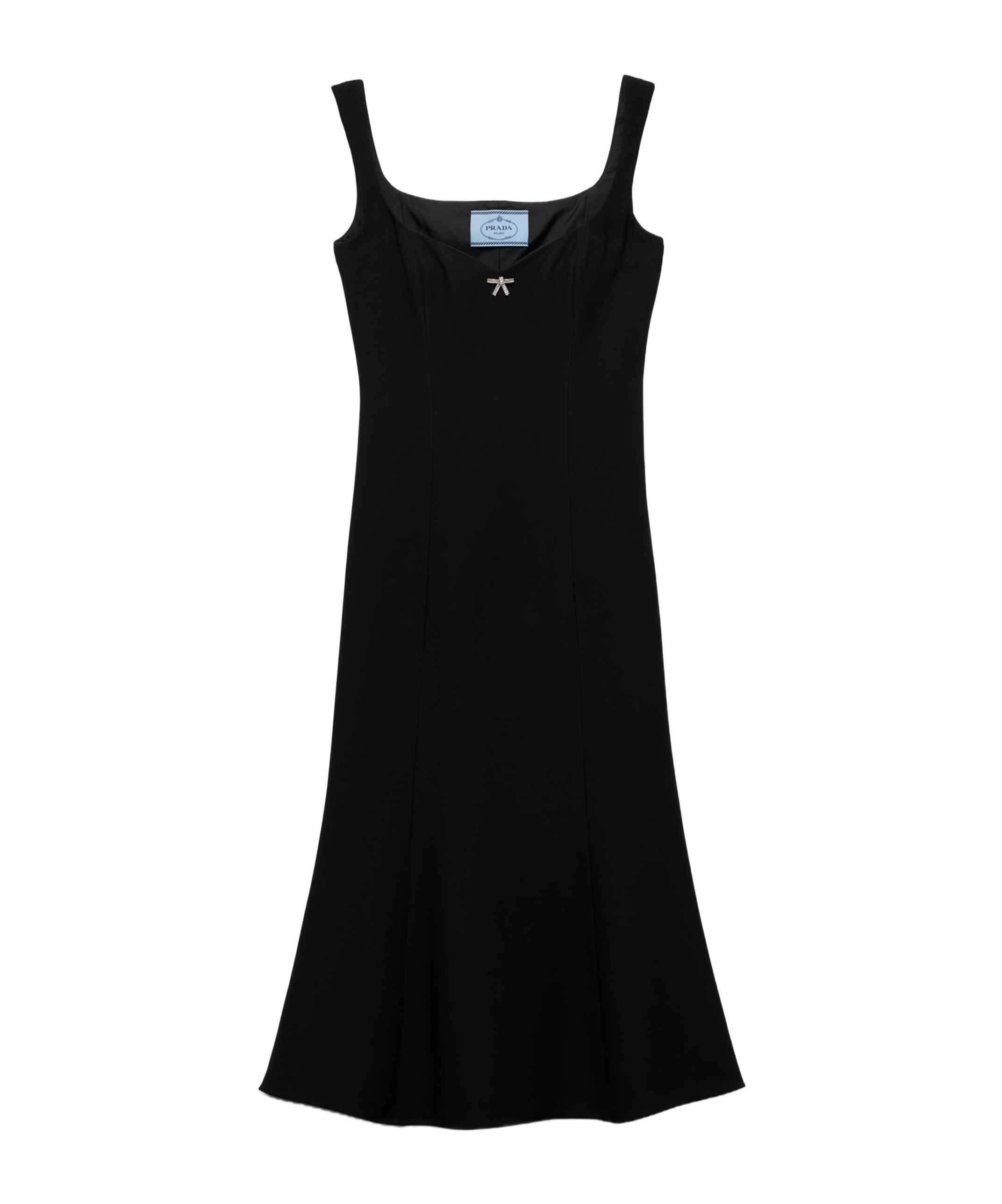 Prada Cady Midi Dress In Black