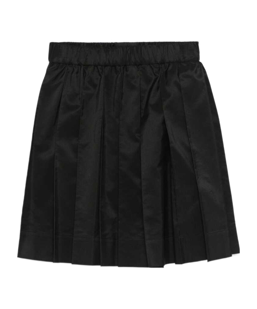 Simone Rocha Black Mini Pleated Elasticated Waist Kilt Skirt In Black