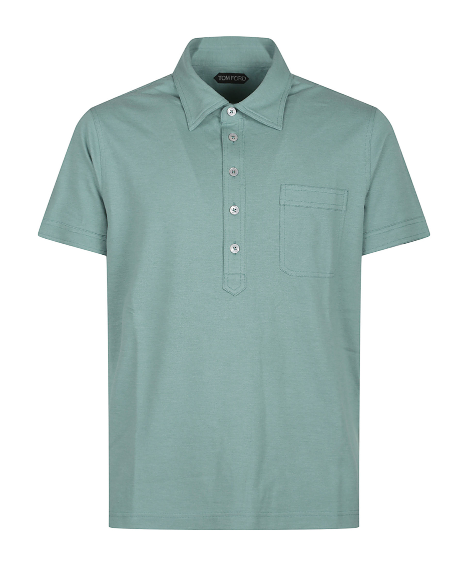 Tom Ford Plain Lyocell Polo In Blue