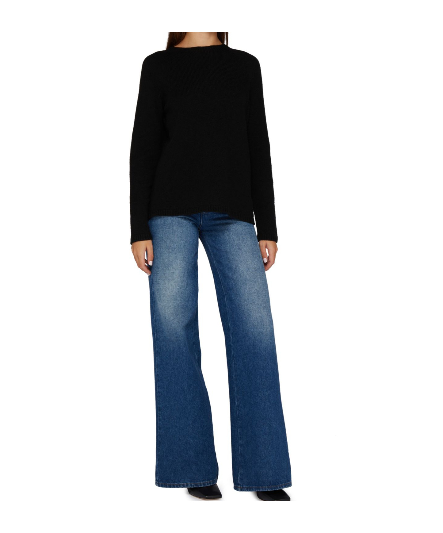 Max Mara Long-sleeved Sweater In Black