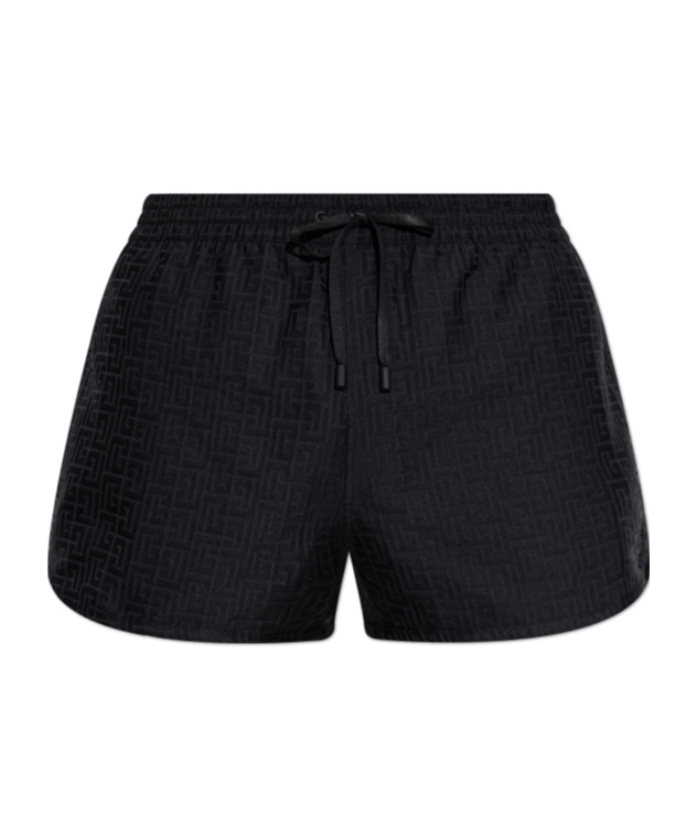 Balmain Drawstring-fastening Swim Shorts In Black