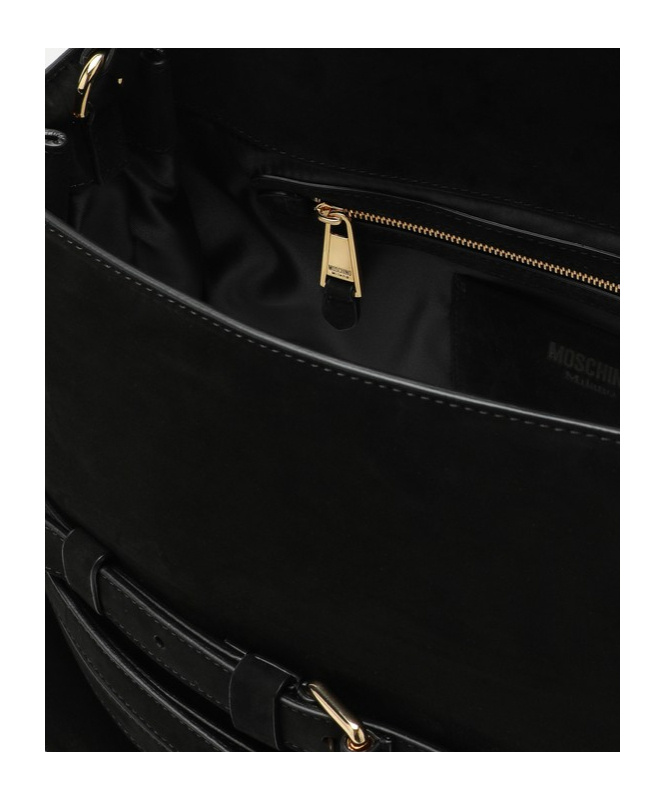 Shop Moschino Flip Shoulder Bag In Black