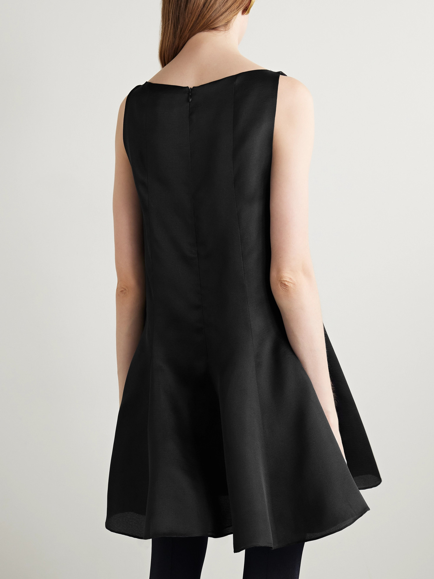 Khaite The Mags Silk Short Dress In Black