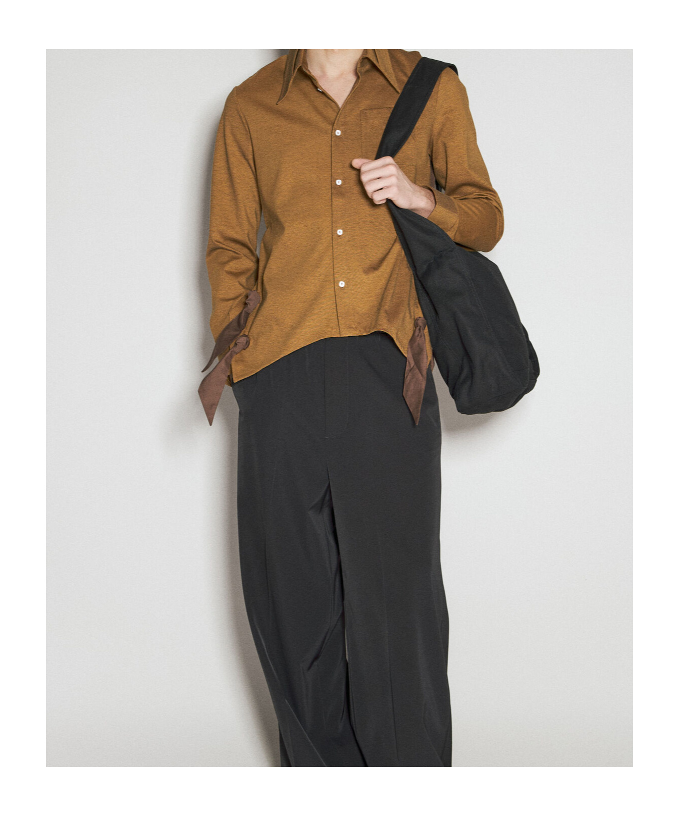 Kiko Kostadinov Rino Twisted Knotted Shirt In Brown