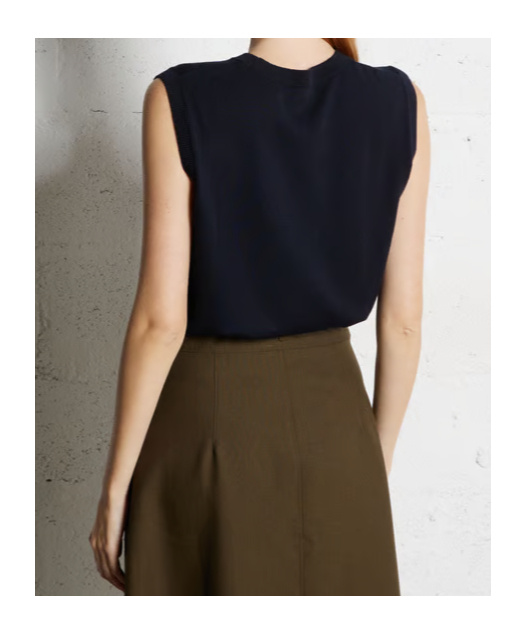 Soeur Sleeveless Round Neck Sweater In Black