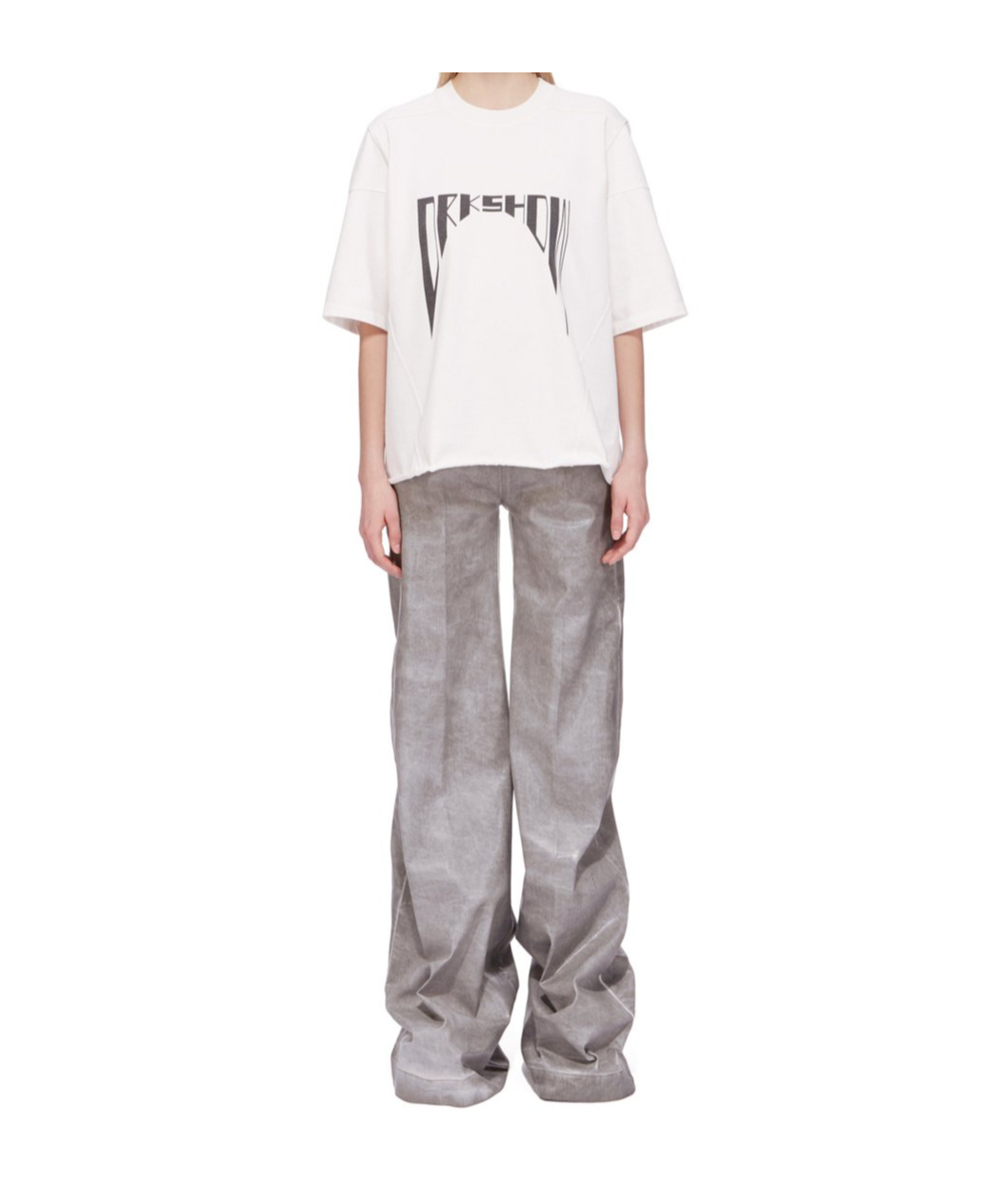 Rick Owens Drkshdw Pearl Foil Stretch Jeans In Gray