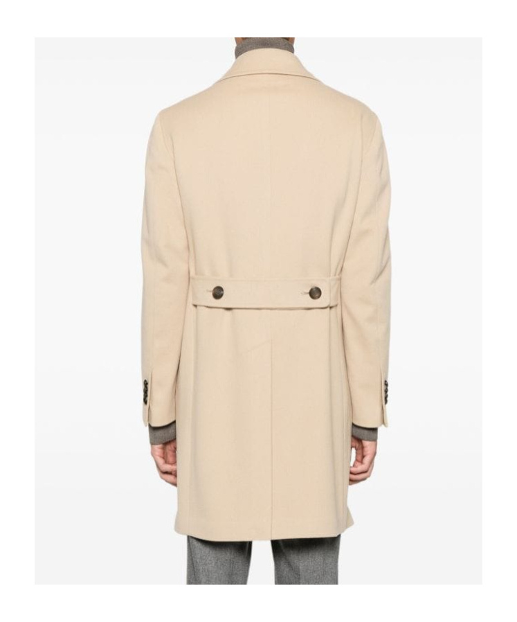 Shop Tagliatore Double-breasted Coat In Nude