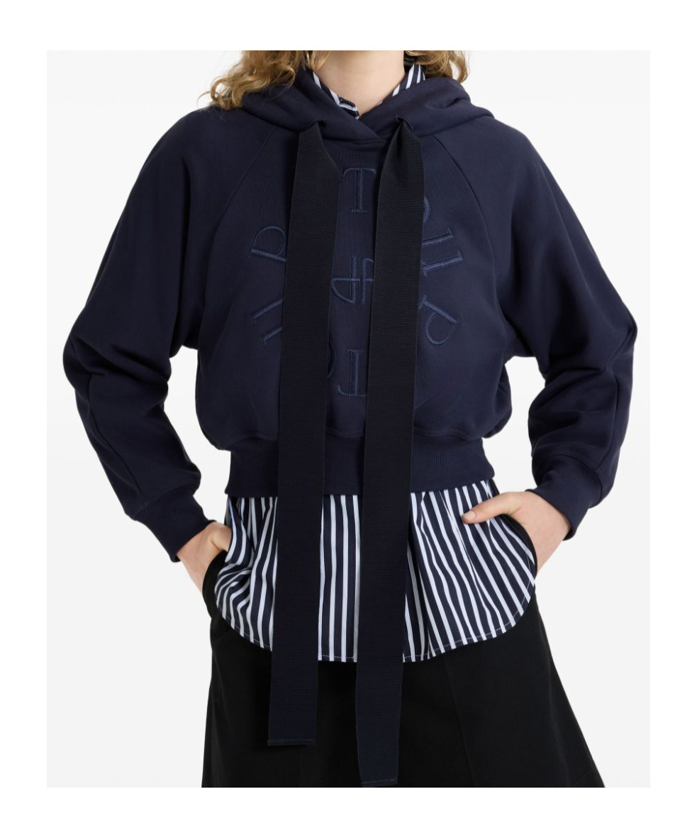 Patou Medallion Cropped Cotton Hoodie In Black