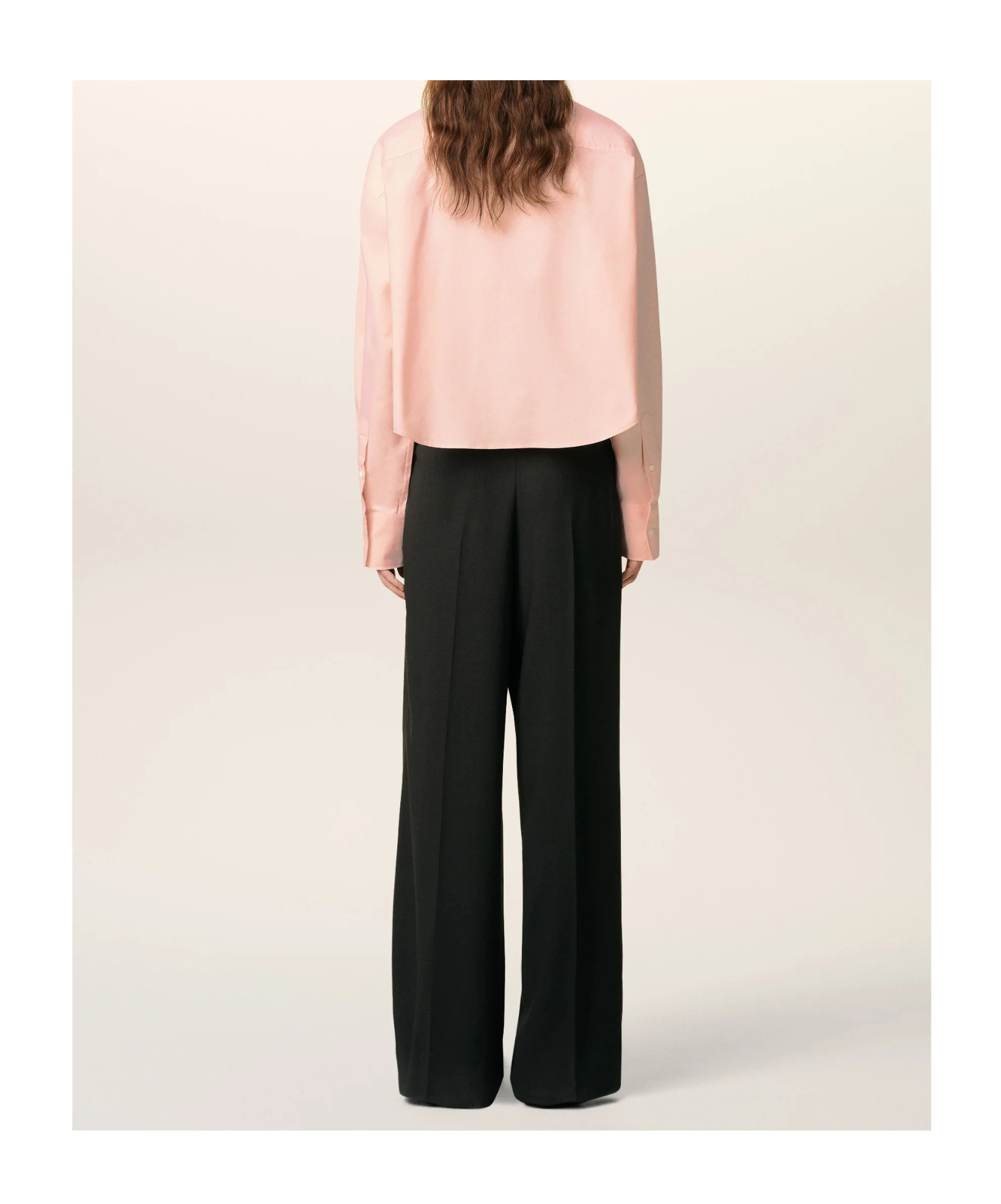 Ami Alexandre Mattiussi Pink Cotton Ami De Coeur Cropped Oversized Shirt Pink In Pink