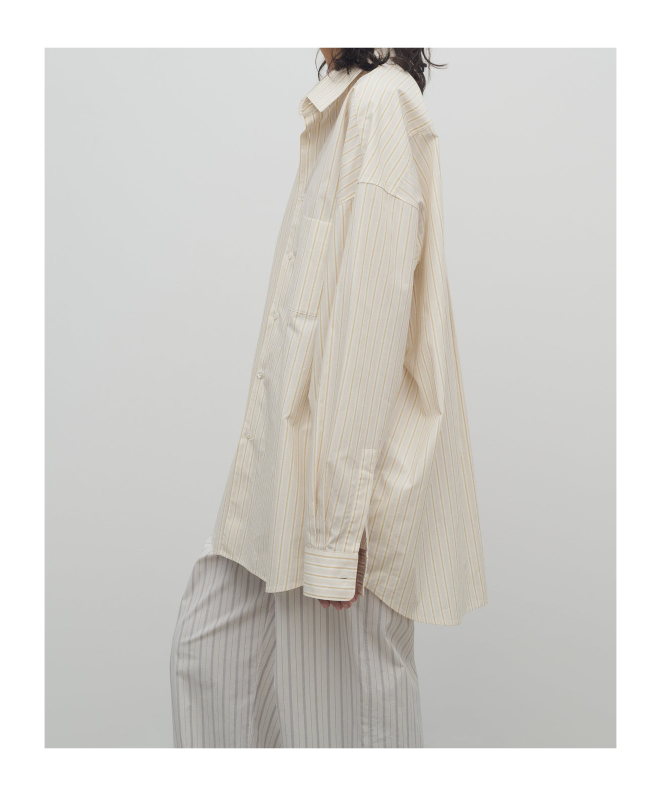 The Row Striped Caster Shirt In Beige