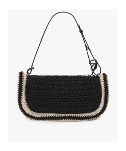 Jw Anderson Bumper 15 Crochet Shoulder Bag In Black