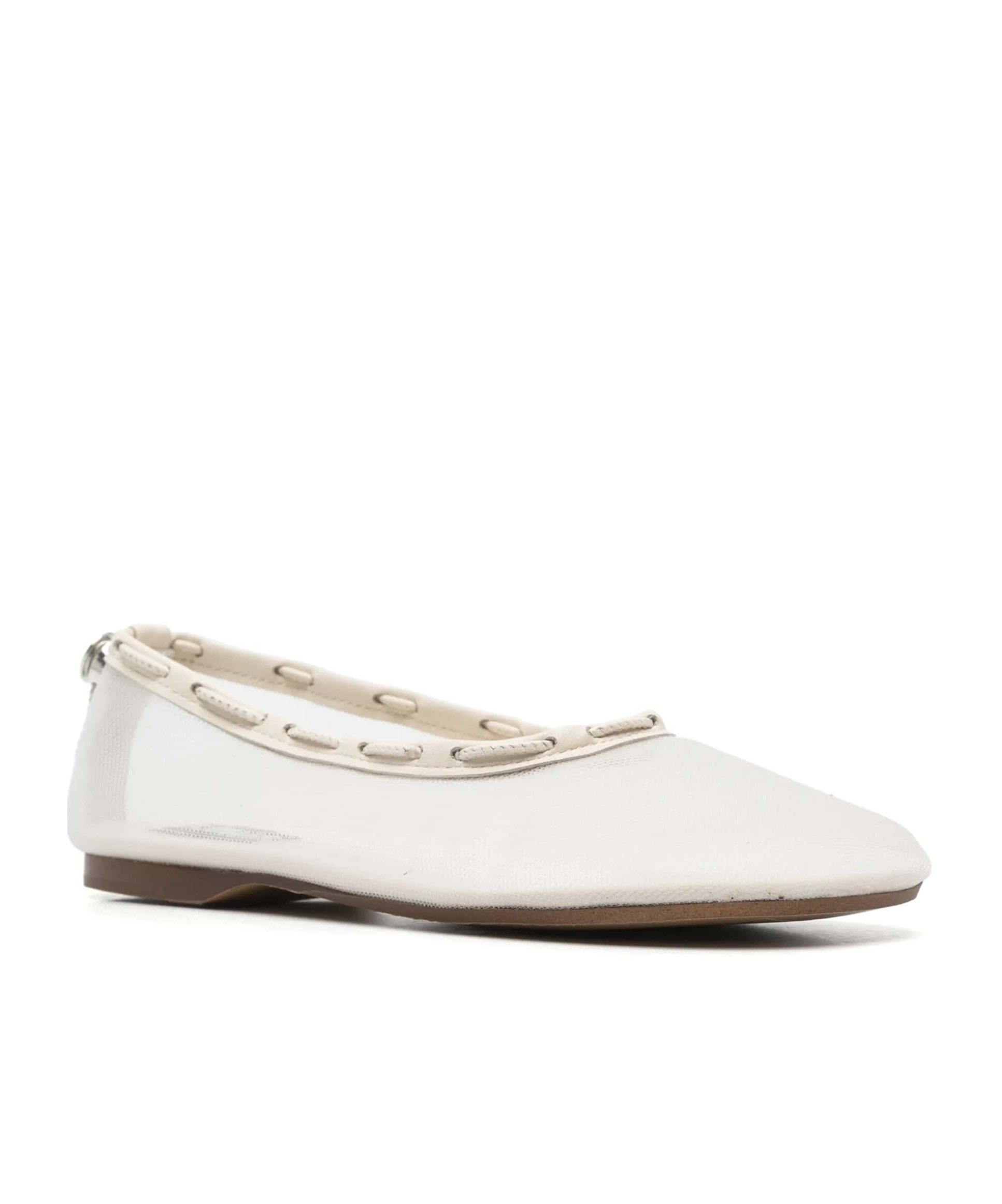 Alohas Gill Mesh Leather Ballet Flats In White