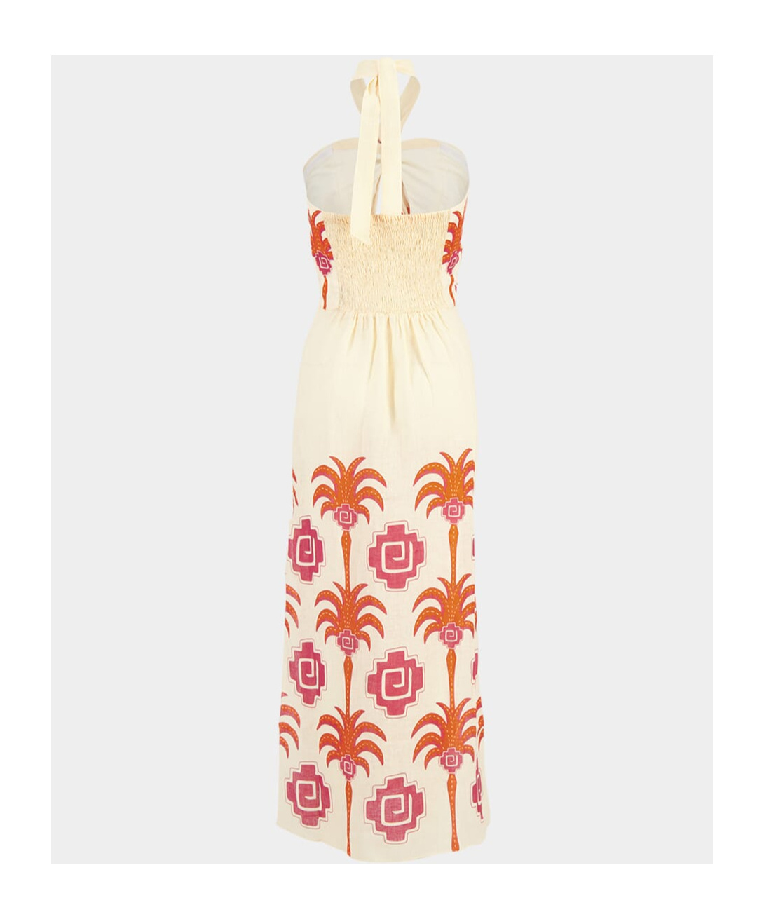 Johanna Ortiz Linen Water Adventure Midi Dress In Multi