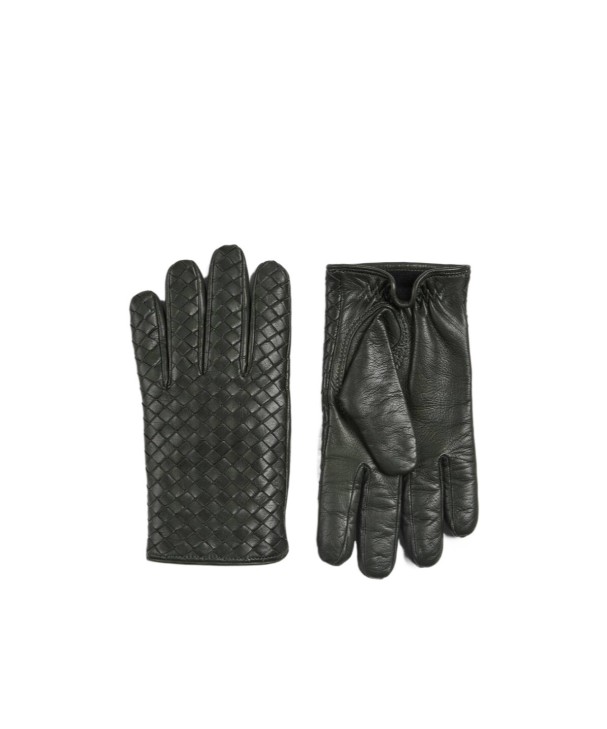 Bottega Veneta Intrecciato Leather Gloves In Black