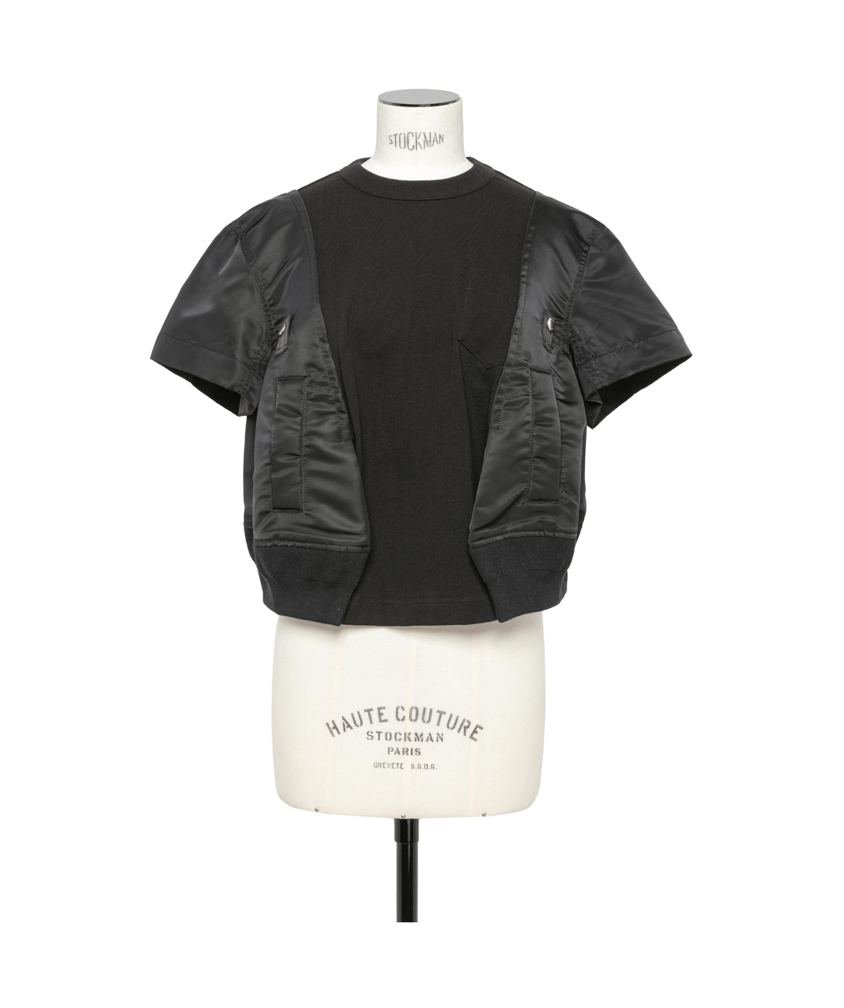 Shop Sacai Stitched T-shirt In Black