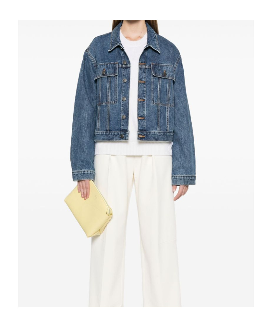 Khaite Saunder Buttoned Denim Jacket In Blue