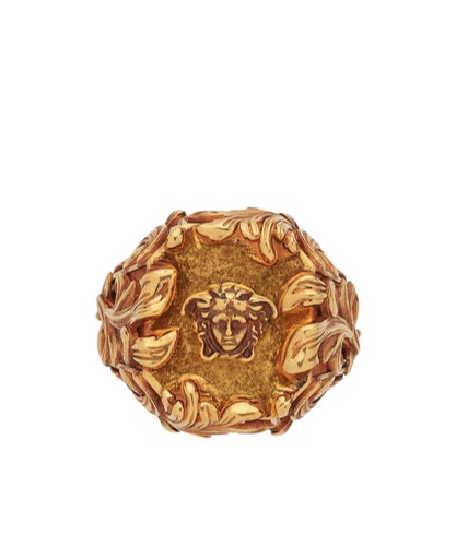 Versace Medusa Head Motif Ring In Gold
