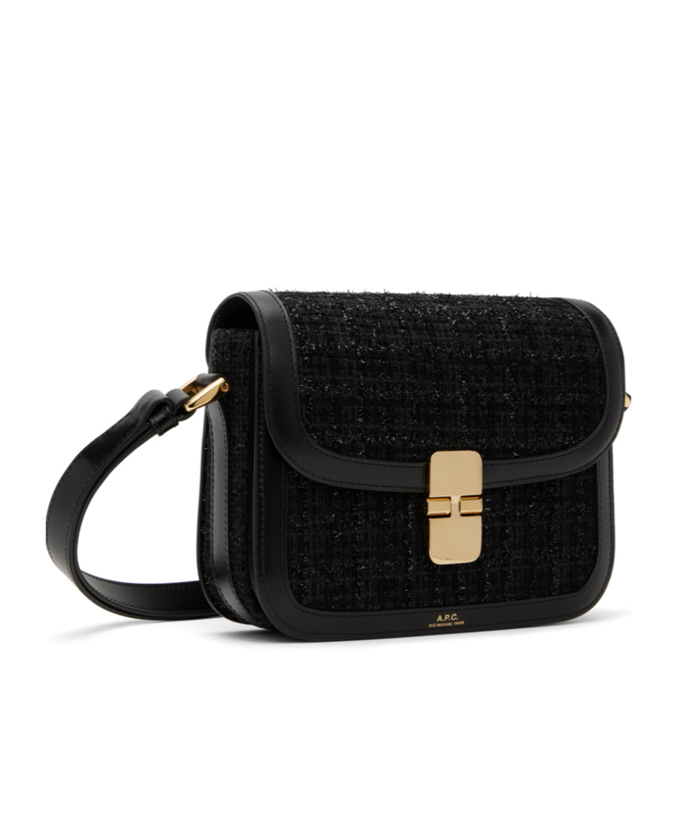A.p.c. Logo Adjustable Shoulder Strap Shoulder Bag In Black