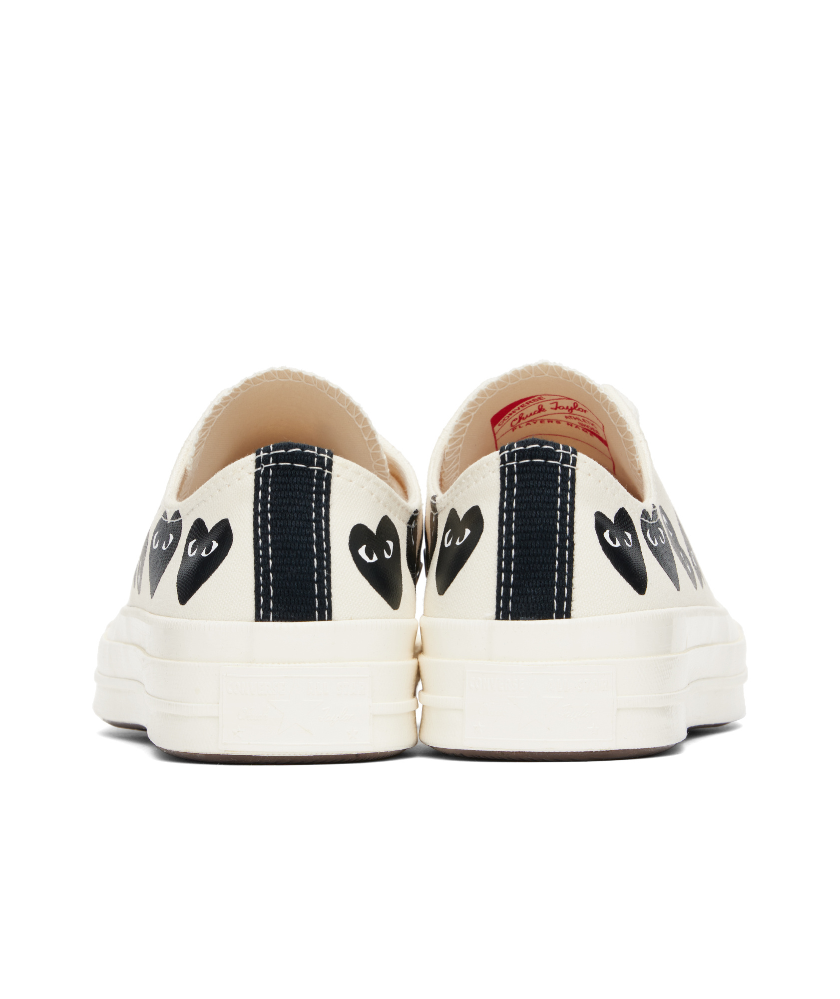 Comme Des Garçons Play Beige Converse Edition Chuck 70 Multi Heart Sneakers In White