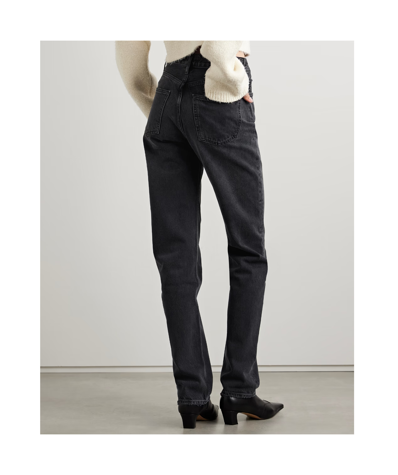 Agolde High Waist Straight Jeans In Black