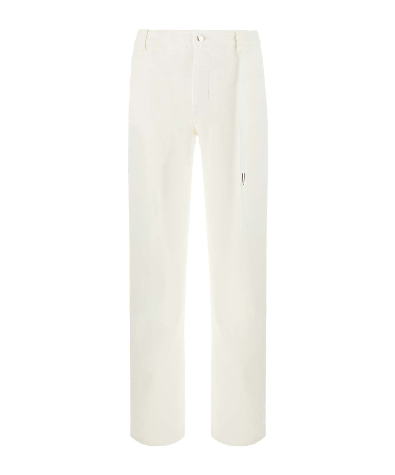 Ann Demeulemeester Denim Trousers With Detachable Fabric Insert In White