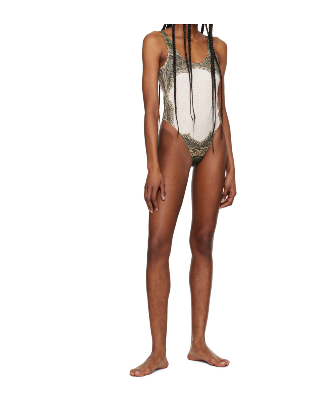 Jean Paul Gaultier Cartouche One Piece Swimsuit In White
