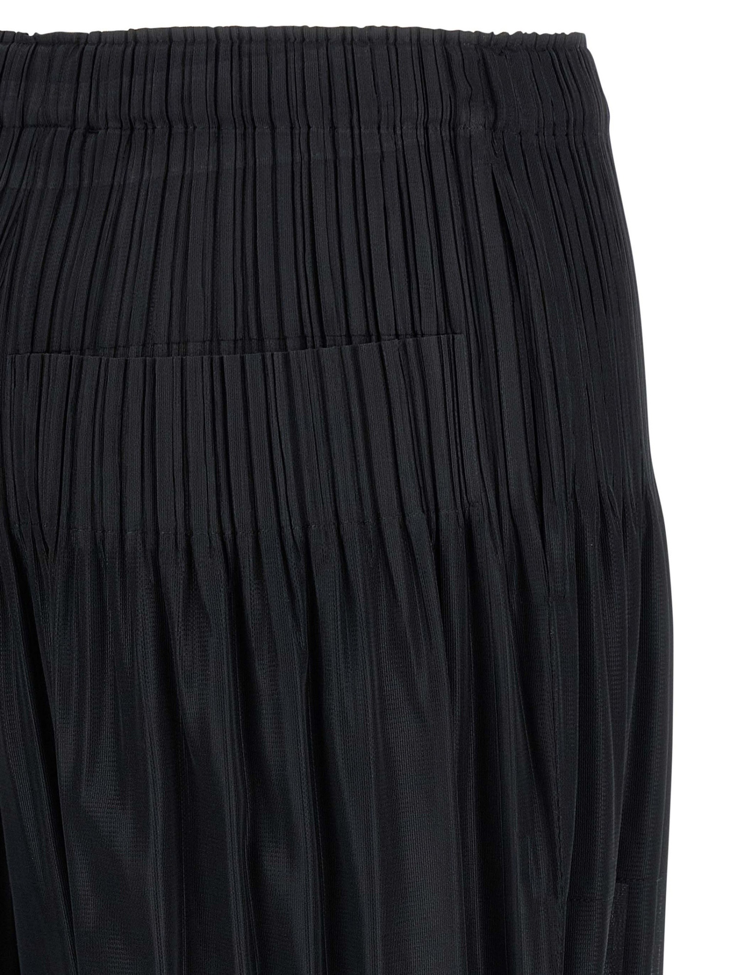 Issey Miyake Trousers Elastic Waistband Ribbed Cuffs In Black
