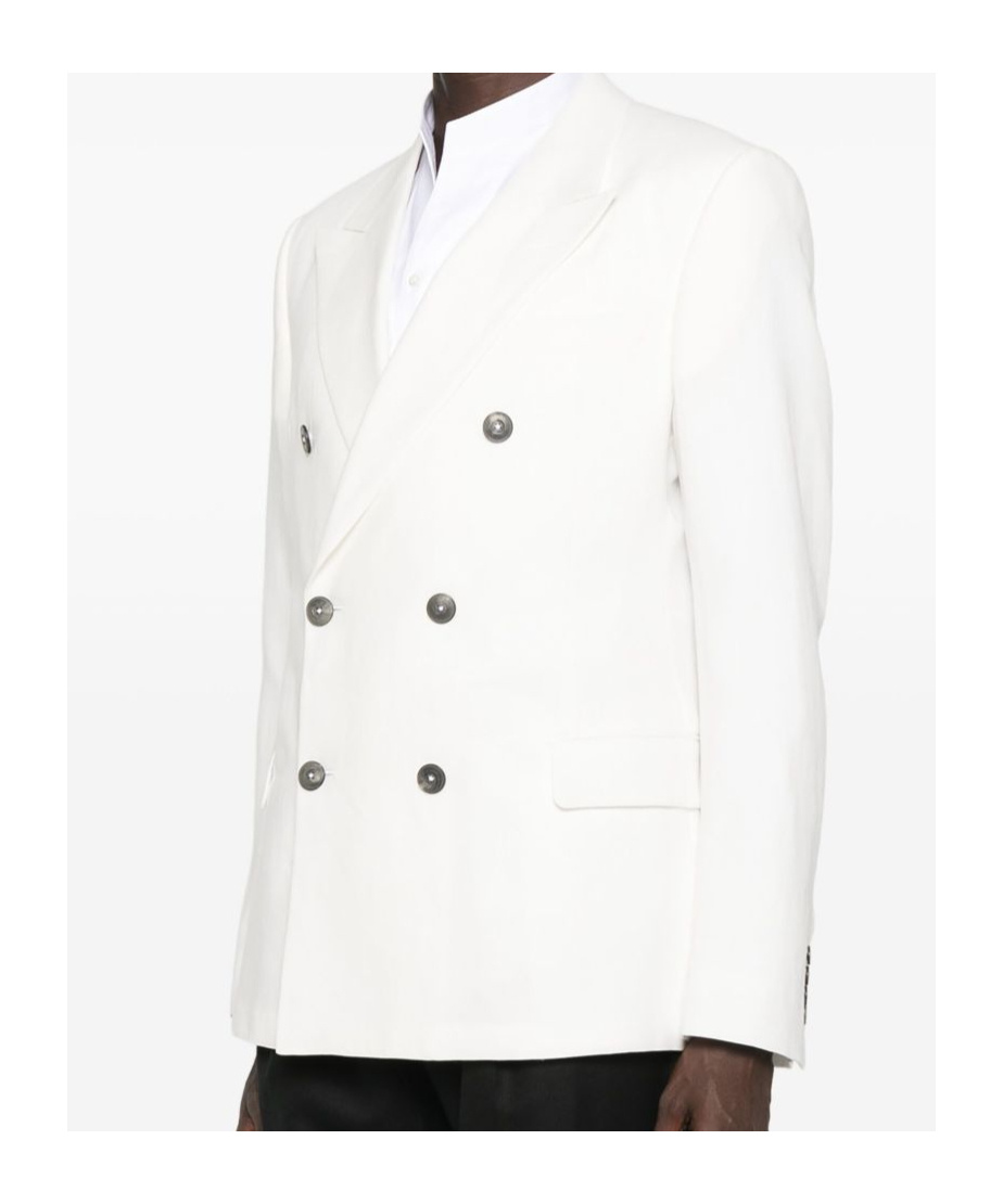 Emporio Armani Double-breasted Blazer Featuring Buttoned Cuffs In White