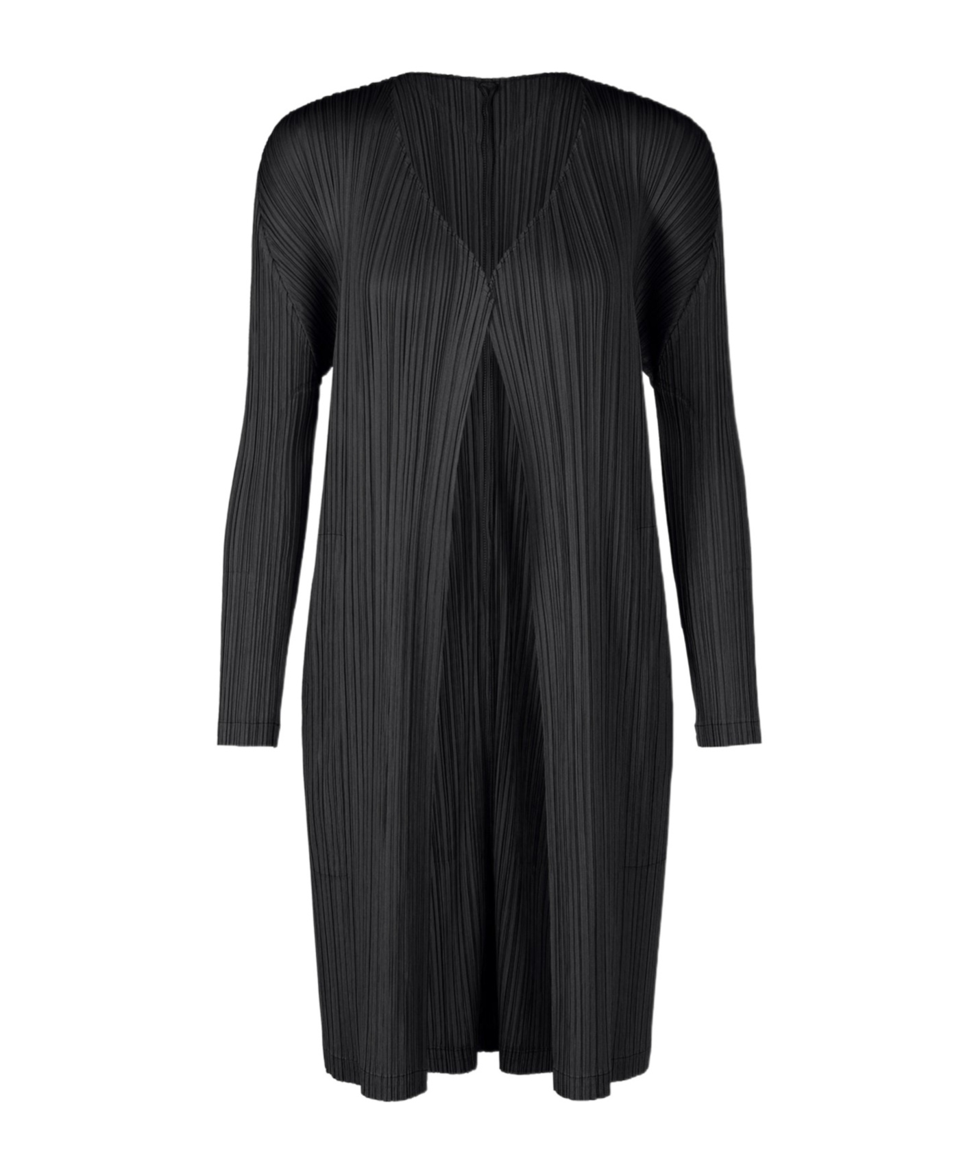 Issey Miyake January Pleated Coat In Black
