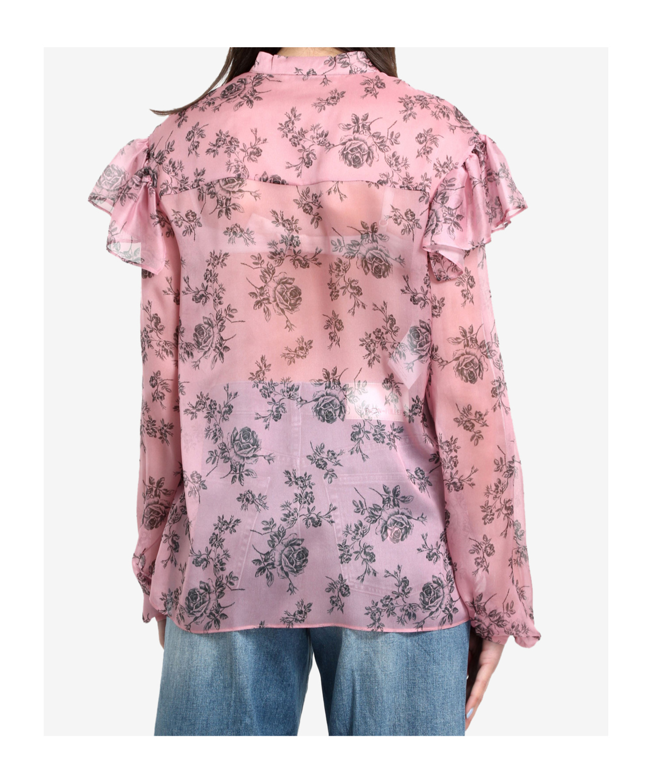 Philosophy Di Lorenzo Serafini Floral-print Ruffled Shirt In Multi