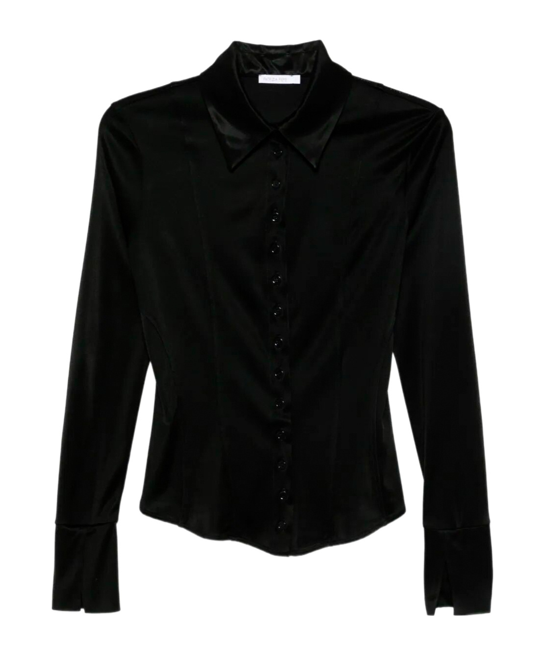 Patrizia Pepe Pointed-collar Blouse In Black
