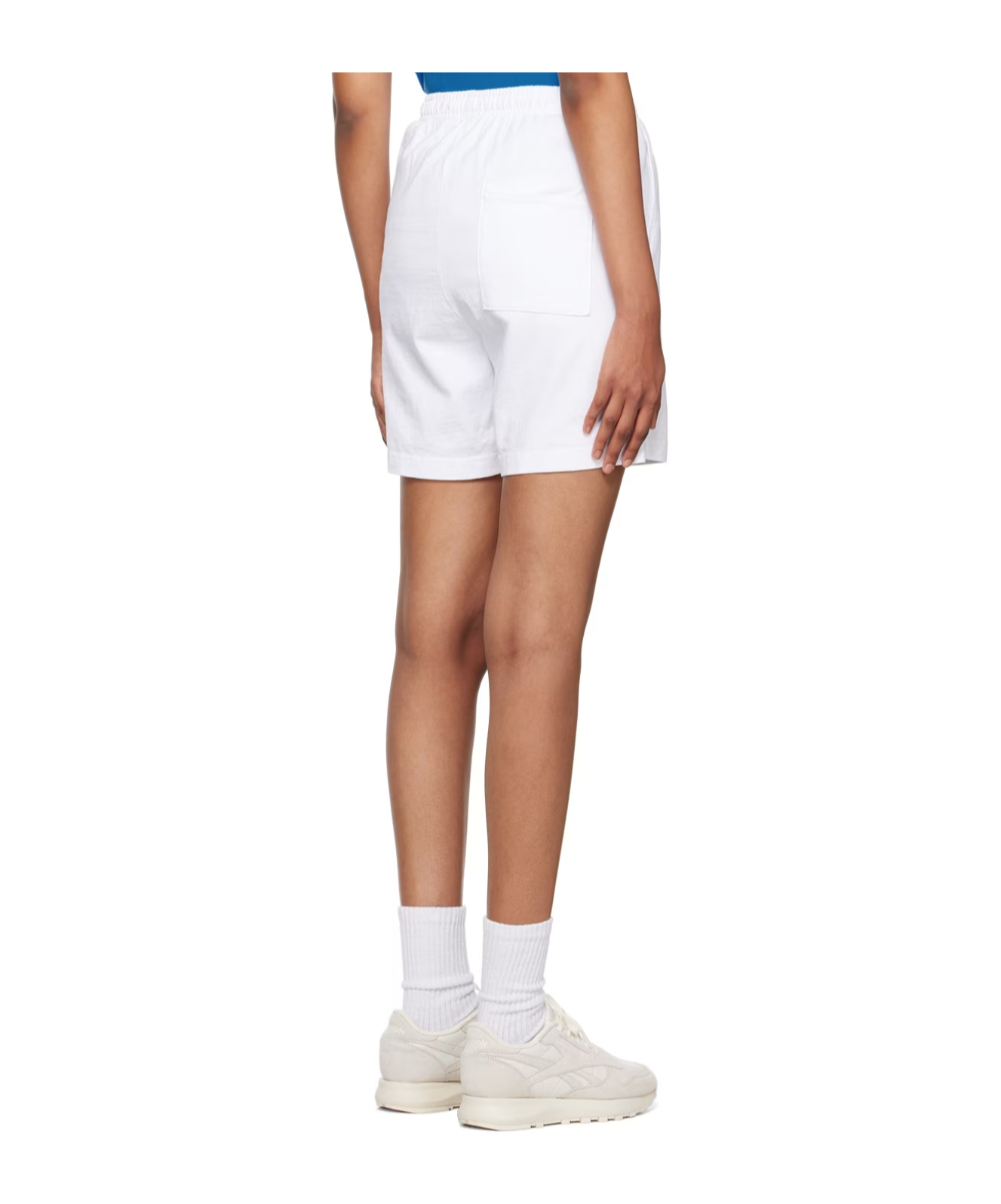 Shop Sporty And Rich Logo-print Track Shorts In White