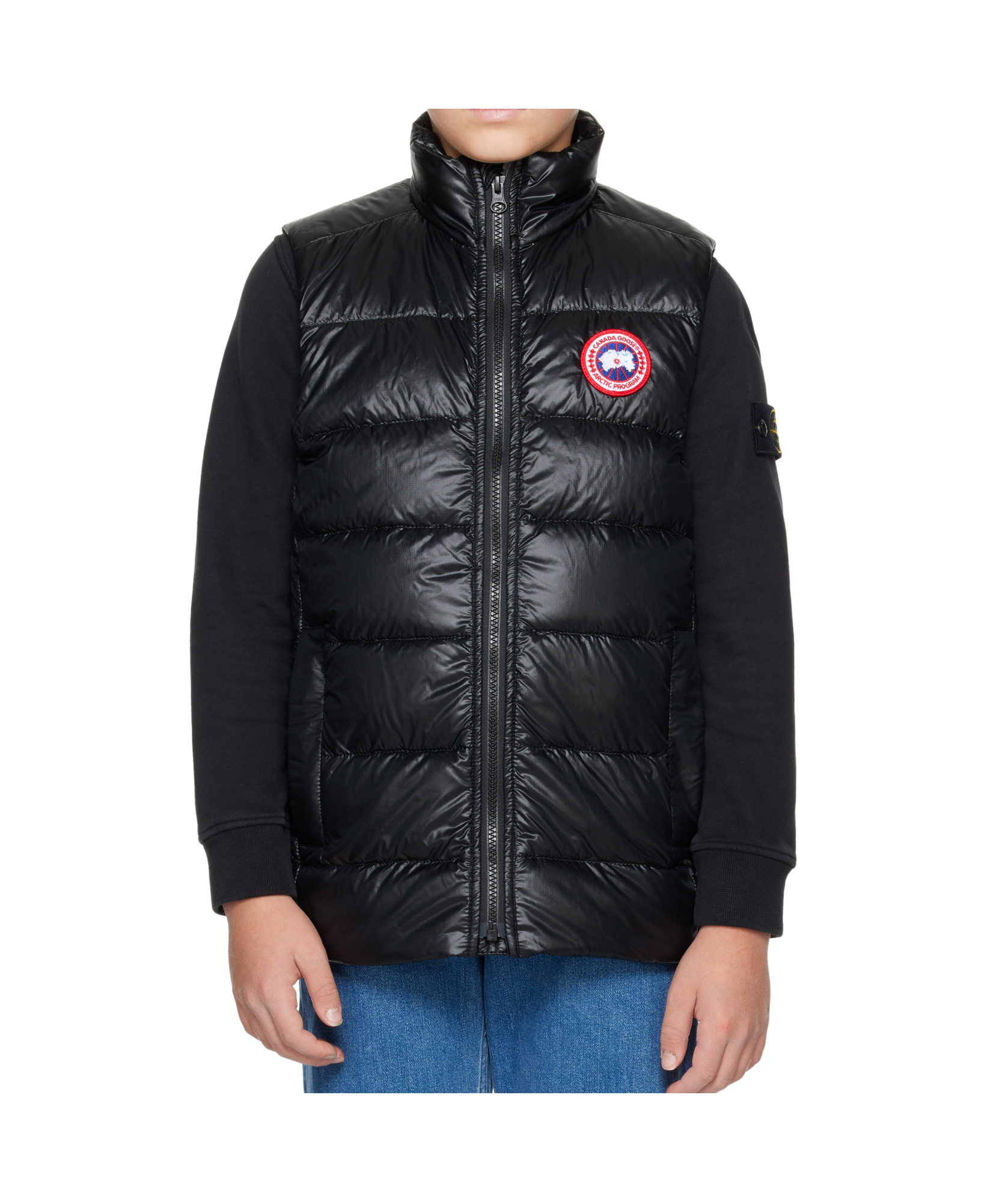 Canada Goose Big Kids Black Crofton Down Vest In Black