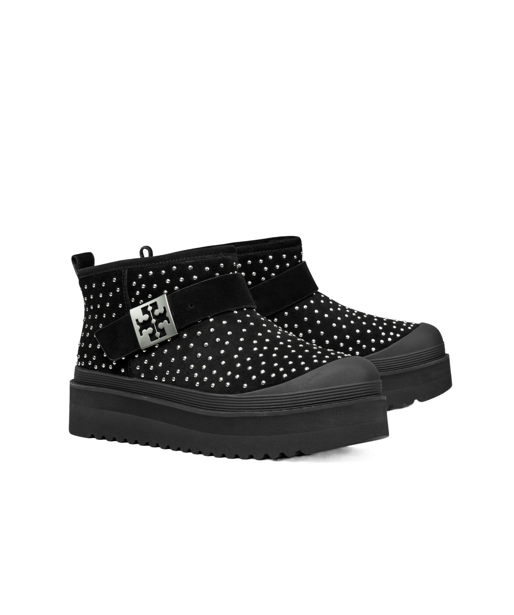 Tory Burch Mellow Studded Platform Ankle Boots In Black