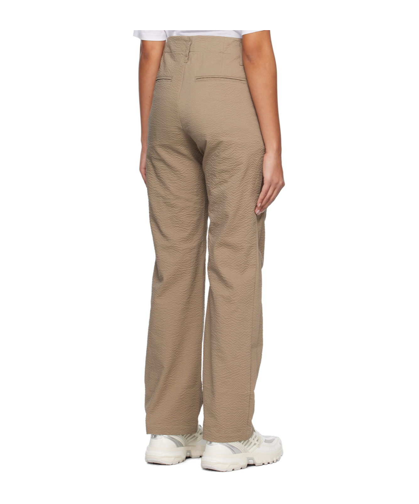 Post Archive Faction (paf) Textured Straight-leg Trousers In Brown