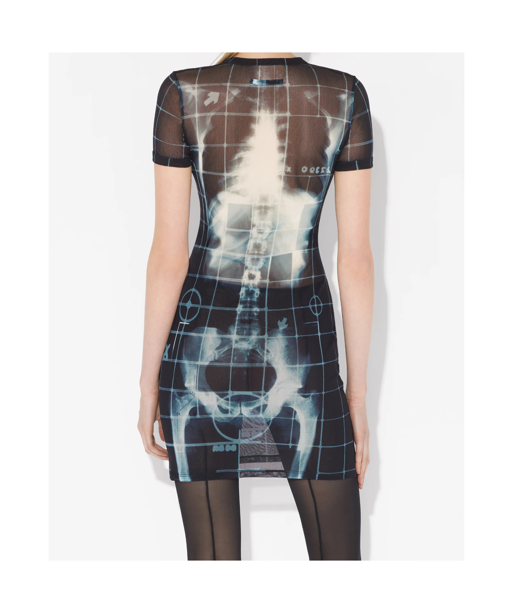 Jean Paul Gaultier Squeletor Short Dress Woman Black And Blue In Black