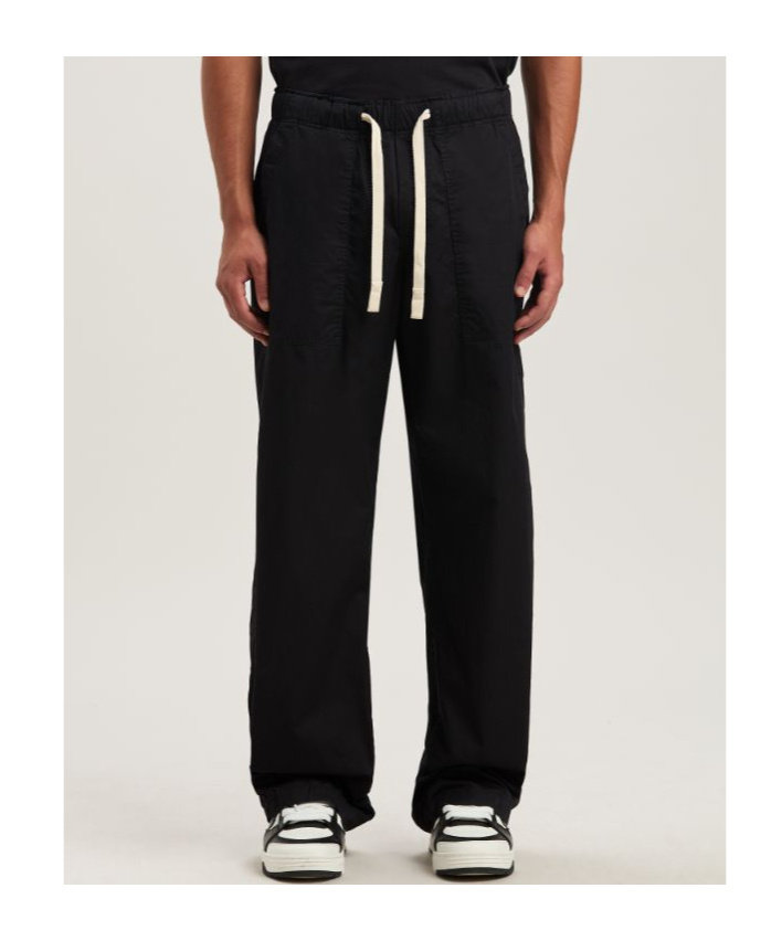 Palm Angels Black Pxp Washed Palm Chino Trousers In Black