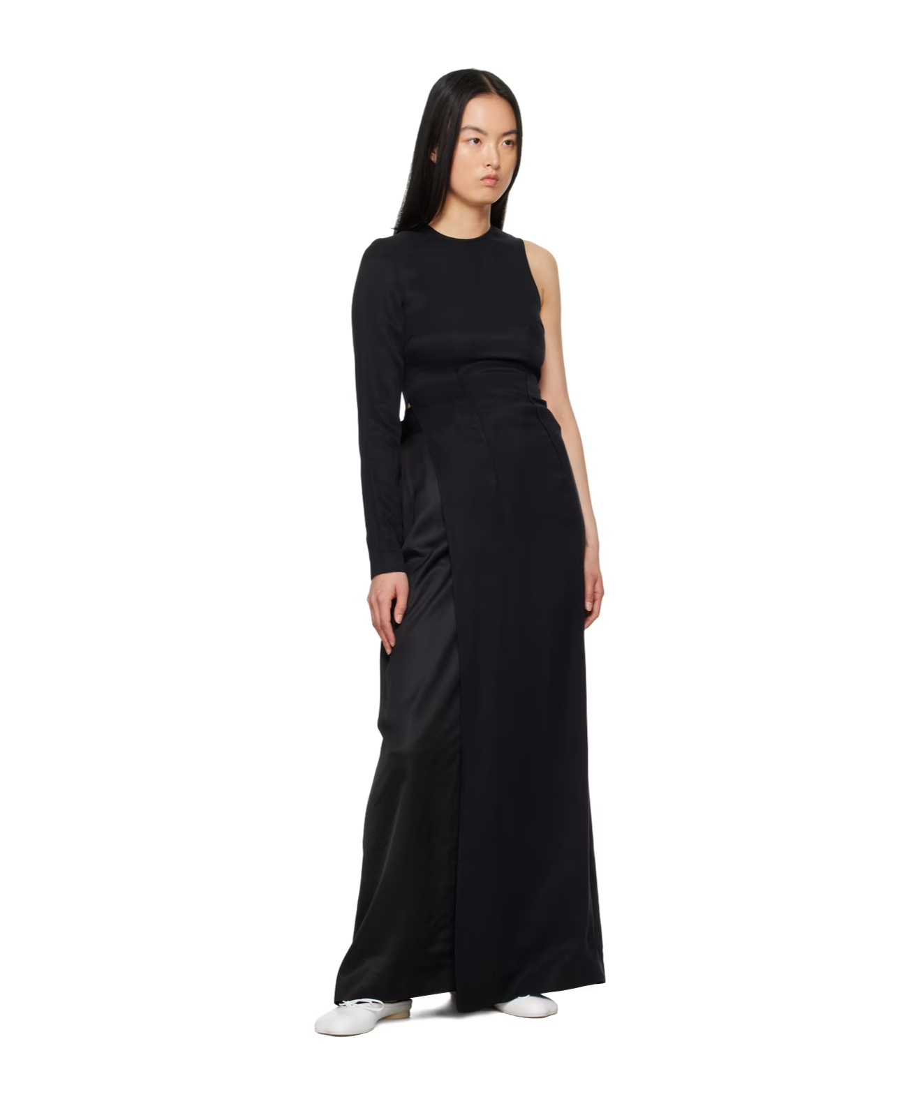 Shop Mm6 Maison Margiela Fluid Cupro Top In Black
